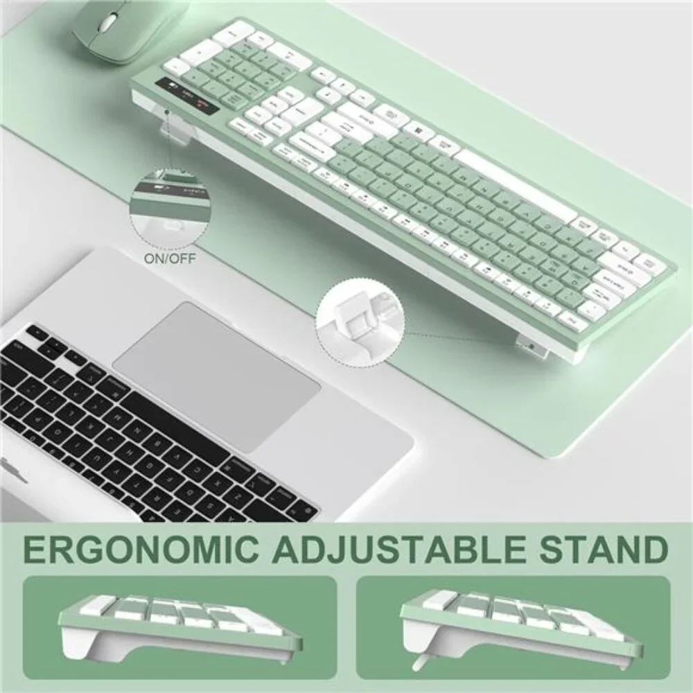Wireless Keyboard and Mouse Combo Full-Sized Wireless Keyboard Adjustable Mouse